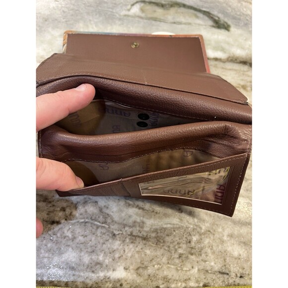 Anuschka Women's Wallet Butterfly Roses Floral Design Trifold Bills Credit Coin - Picture 12 of 15